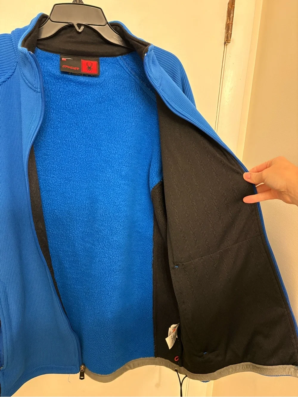 Spyder Men's Constant Full Zip Core Sweater Fleece Jacket Blue Black XL 11-3570